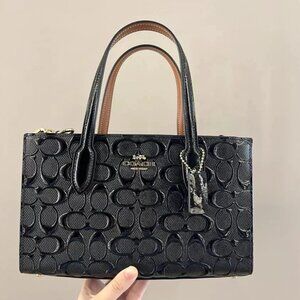 Coach Nina Tote Bag In Signature Leather black